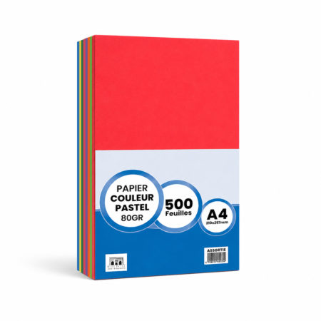 Papier couleurs vives - A4 - 500 Feuilles