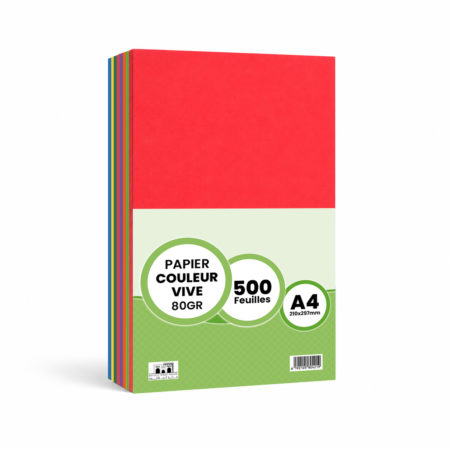 Papier couleurs vives - A4 - 500 Feuilles