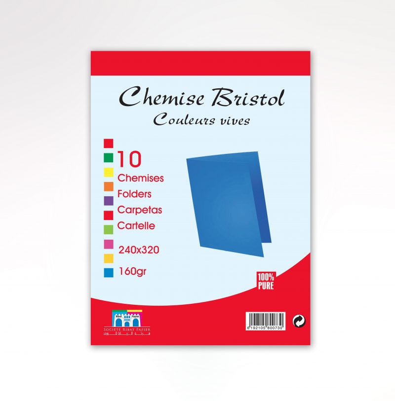 Chemise Bristol couleurs vives - Paquet de 100