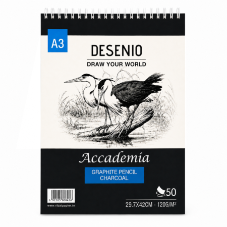 Bloc à spirale de dessins Desenio Accademia 120 gr de 50 Feuilles - A3