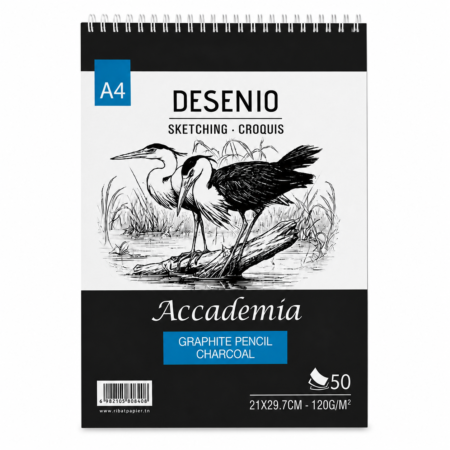 Bloc à spirale de dessins Desenio Accademia 120 gr de 50 Feuilles - A4