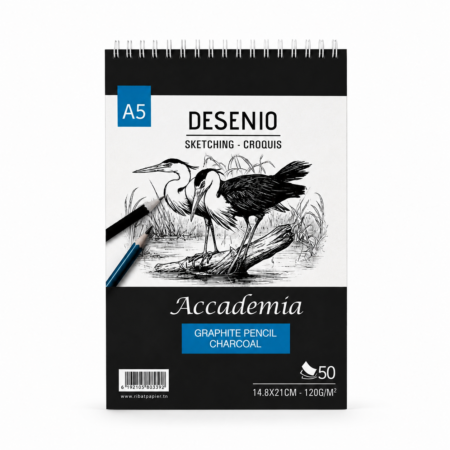 Bloc à spirale de dessins Desenio Accademia 120 gr de 50 Feuilles - A5